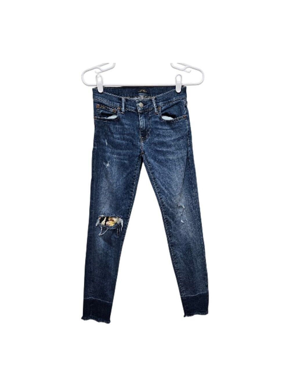Polo Ralph Lauren Tompkins Skinny Jeans 25 Distressed Y2K Denim